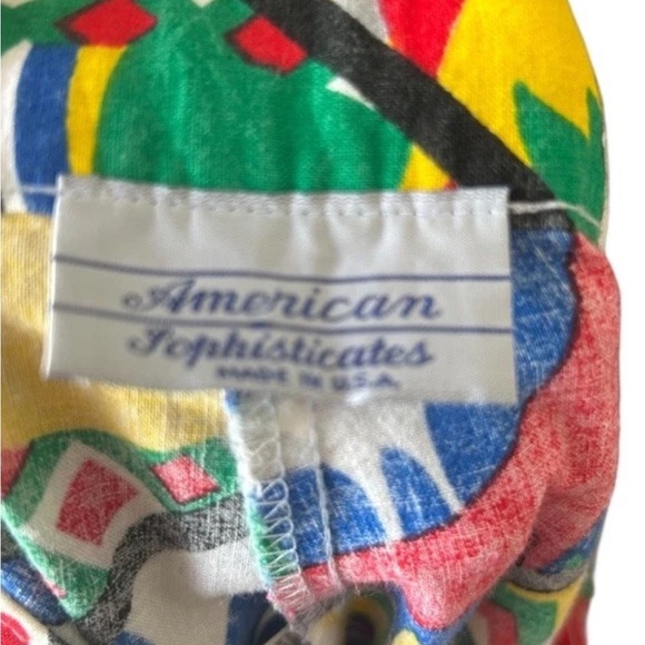 Vintage American Sophisticates 1980s Bold Abstract Geometric Print Midi Skirt S - Picture 10 of 13